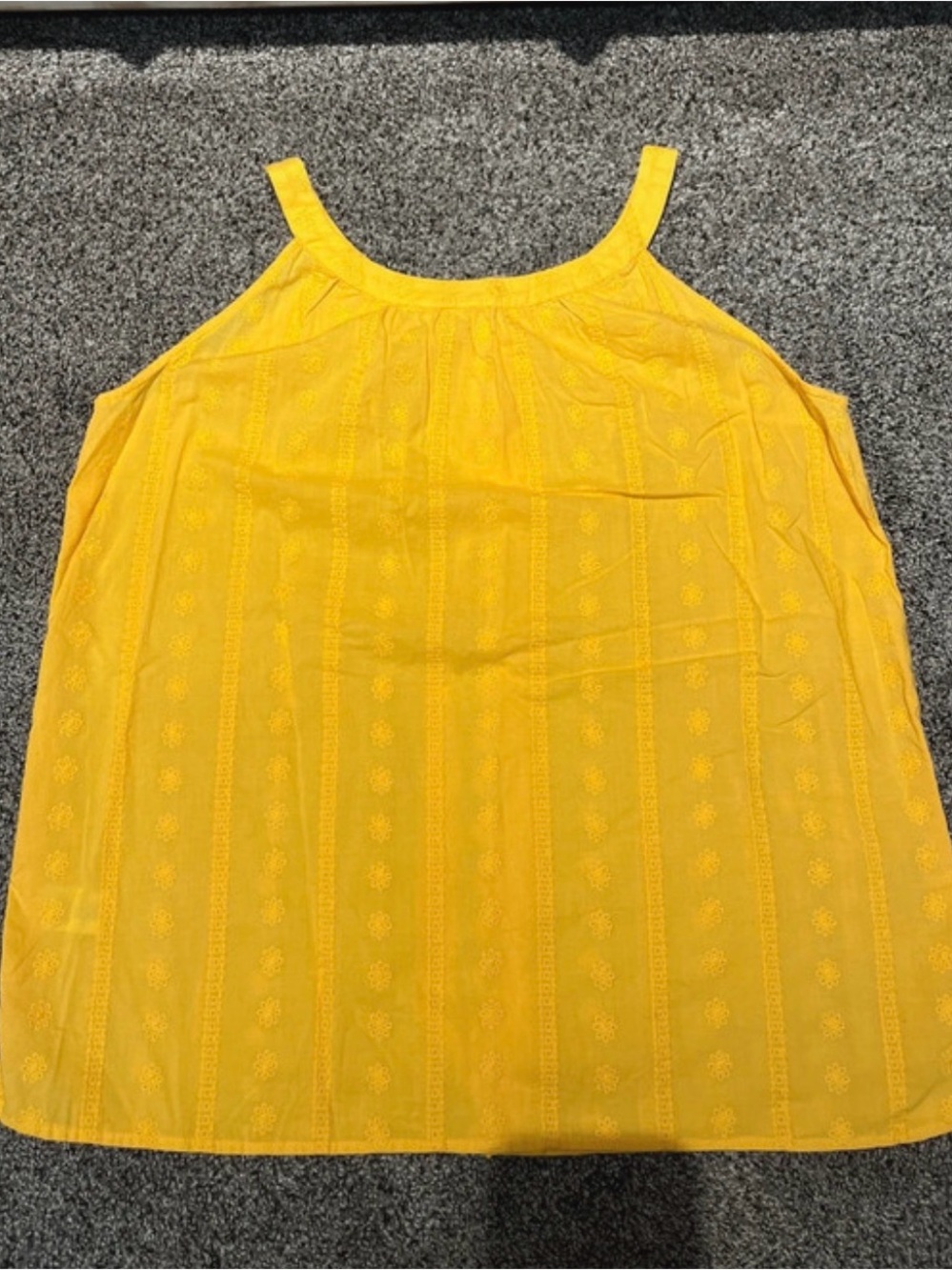 LOFT Yellow Embroidered Halter Camisole
